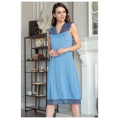 Mia-Amore Элегантная домашняя сорочка с кружевом, голубой, S