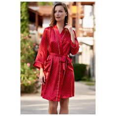 Mia-Amore Короткий халат Dorothy с длинным рукавом, красный, XS
