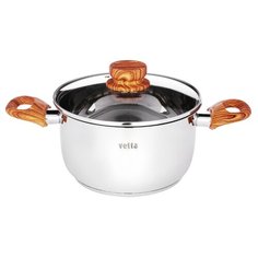 Кастрюля VETTA Боньер 20х11,5см, 3,4л, со стеклянной крышкой, индукция