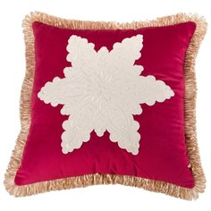 Подушка декоративная SANTALINO 46*46 см, снежинка п/э 100%, малиновая (850-817-01)