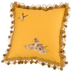 Подушка декоративная SANTALINO охота 45х45, жёлтая, вышивка.(850-846-61)