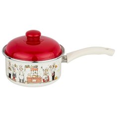 Ковш Agness эмалированный с пластик.ручкой, серия bellisimo 1,5л диа.16 см (951-025)