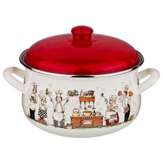 Кастрюля Agness эмалированная, серия bellisimo 6,0л d = 24 см h = 14 см (951-024)