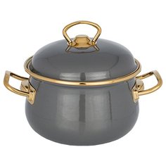 Кастрюля Agness эмалированная с крышкой, серия deluxe, 16x11 см, 2,0л, подходит для индукции(951-135)