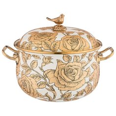 Кастрюля Agness эмалированная с крышкой, серия ренессанс 7,5л, диа.26 см подходит для индукцион.плит (950-158)