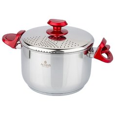 Кастрюля с крышкой-сливом Agness self-filter sistem 22х14 см, 5 л. нерж сталь инд дно (936-110)