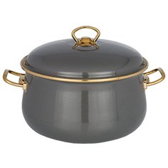 Кастрюля Agness эмалированная с крышкой, серия deluxe, 24x15 см, 6,1л, подходит для индукции(951-139)