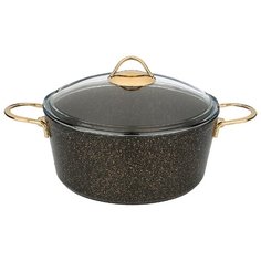 Кастрюля - сотейник Agness со стекл. крышкой и антипригар. покрытием, серия granite, 20х10 см, 2,5 л (952-025)