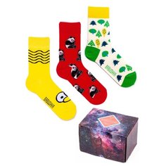 Цветные носки Babushka, набор носков с принтом, 3 пары в коробке, размер 36-39, CGB-7