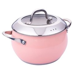Кастрюля со стеклянной крышкой ZEIDAN Z-50338 розовая- 2,7 л