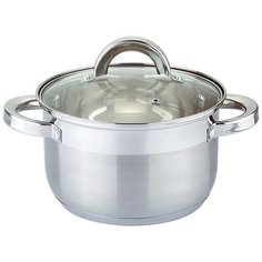Кастрюля Agness 4,8 л/22х13,5 см нержавеющая сталь, со стеклянной крышкой, пятислойным покрытием (937-113)