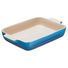 Блюдо прямоугольное 17х26 см, 1,5 л, синий, керамика, Le Creuset