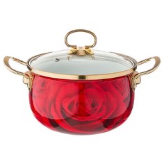 Кастрюля Agness эмалированная 3,0 л/18 см со стеклянной крышкой (915-111)