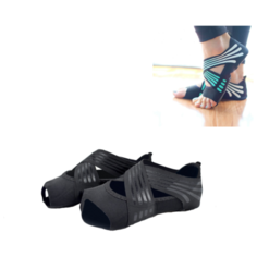 Носки для йоги противоскользящие (черные, размер 37-38) Noname