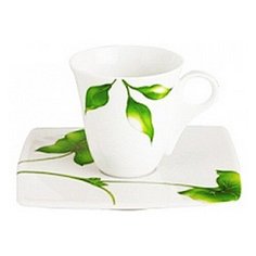 Чашка Vegetal с блюдцем для кофе (100 мл) 140223 Guy Degrenne