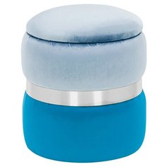 Пуф Leset Голди МИНИ, велюр голубой/синий, серебро