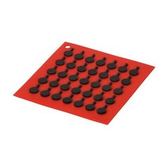 Коврик квадратный 17,8 х 17,8 см, силикон, красный с черным рисунком, Lodge