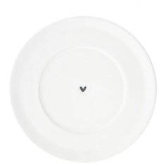 Блюдце "White/Heart", черный Bastion Collections