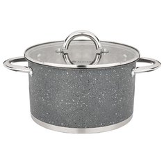 Кастрюля со стеклянной крышкой, нерж.сталь, серия монблан 6,0л Agness (937-314)