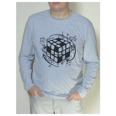 Лонгслив мужской "Кубик Рубика", серый, размер 58-60 КУЯКЪ