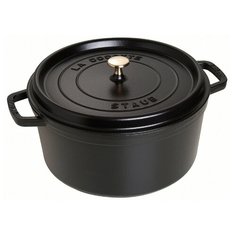 Кокот круглый, 26 см (5.2 л), черный, Staub