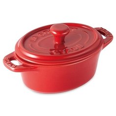 Мини-кокот овальный керамический, 15х11 см, вишневый, Staub