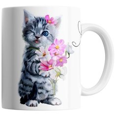 Кружка Студия Белка "Желаю быть всегда красивой котик" белая