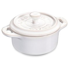 Кокот круглый, 10 см, керамика, белая, STAUB