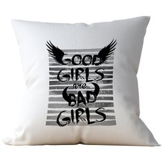 Подушка Студия Белка "Good girls are bad girls" 35х35 лен