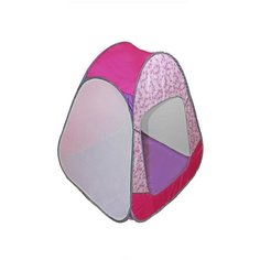 Палатка детская игровая "Радужный домик" (4 грани конус-мини), Belon familia, принт "Цветы на розовом".