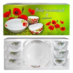 Набор салатников "Лаванда" 7 пр.: 11,5 см 6 шт., 20 см 1 шт., в подарочной упаковке МФК