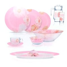 Столовый сервиз AMB ANABELLA PINK 46 предметов 6 персон Luminarc