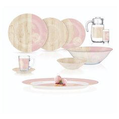 Столовый сервиз AMB NORDIC HEVEA PINK 46 предметов 6 персон Luminarc