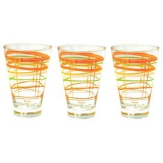 Набор из 3-х стаканов 435 мл ОРАНЖЕВЫЙ ПРИЛИВ Studio HiBall Ocean Glass