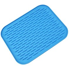Силиконовый коврик для стола, многофункциональный, из жаростойкого материала, голубой, 21,5х15,8х0,6 см, Kitchen Angel KA-MAT1-03