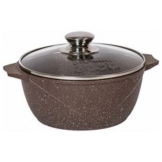 Кастрюля Мечта Brown, литая, антипригарное покрытие, стеклянная крышка, 6 л, коричневый