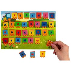 Обучающая игра из фетра на липучках "Паровоз с буквами" Веселые липучки