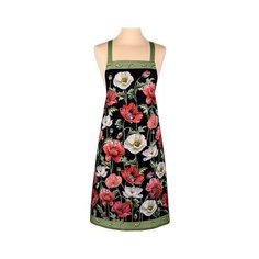 Фартук Santalino Маки, 100% хлопок, твил, чёрный (850-726-7)