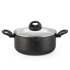 Кастрюля PROMO 28x12см / 6,9л со стеклянной крышкой (алюминий) Fissman