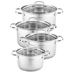 Набор кастрюль с крышкой Hoffmann HM 5108, 4 шт, 4.1 л, 5.1 л, 6.5 л, 8.0 л