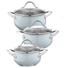 Набор кастрюль с крышкой HOFFMANN HM 5828, 3 шт, 2,1 л, 3,7 л, 6,1 л.