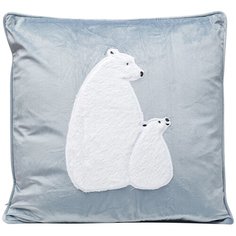 KARE Design Подушка Polar Bear, коллекция "Белый медведь" 45*45*8, Бархат, Полипропилен, Серый