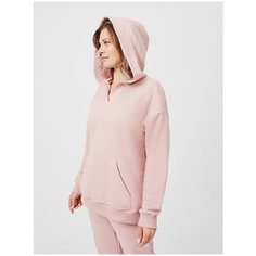 Худи женская KVATI HU18448M с вышивкой/с карманом/с вырезом/розовый (пудра)