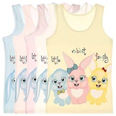 Майка для девочек 4971TL, Цвет: Микс, Размер: 4/5, 5шт. в упаковке Donella