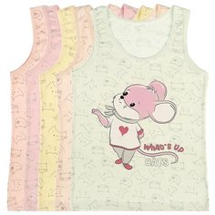 Майка для девочек 49875AF, Цвет: Микс, Размер: 4/5, 5шт. в упаковке Donella