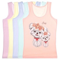 Майка для девочек 43520BPY, Цвет: Микс, Размер: 10/11, 5шт. в упаковке Donella