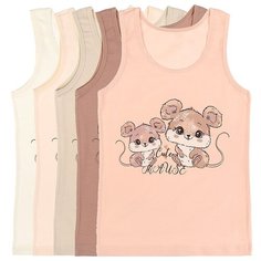 Майка для девочек 4971FG, Цвет: Микс, Размер: 8/9, 5шт. в упаковке Donella