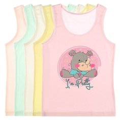 Майка для девочек 4971YG, Цвет: Микс, Размер: 4/5, 5шт. в упаковке Donella