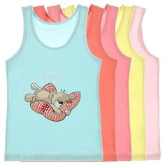 Майка для девочек 4971AY, Цвет: Микс, Размер: 6/7, 5шт. в упаковке Donella