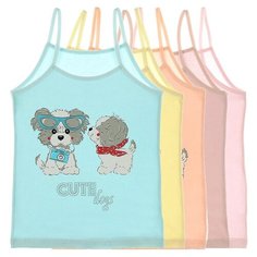 Майка для девочек 4371TE, Цвет: Микс, Размер: 10/11, 5шт. в упаковке Donella